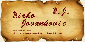 Mirko Jovanković vizit kartica